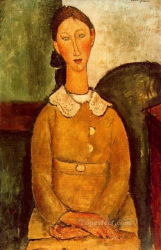 Una chica con vestido amarillo 1917 Amedeo Modigliani Pinturas al óleo